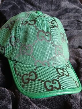 Authentic See Pictures With Sellers DiscountGucci Green GG Monogram Baseball Cap